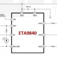 ETA9840充电输入5V/3A,升压放电2.4A移动电源