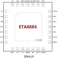 ETA6884，高达3A的充电电流2.4A的升压放电输出能力