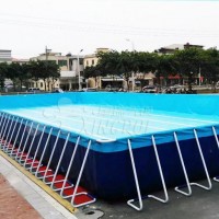 户外广场大型支架水池 移动支架游泳池儿童充气水上乐园冲关设备